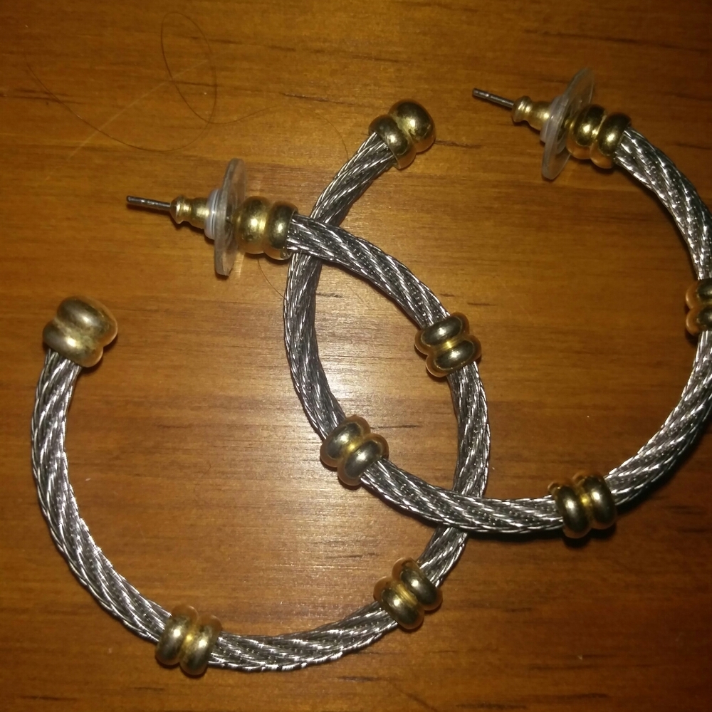 Mixed metal choker and earrings